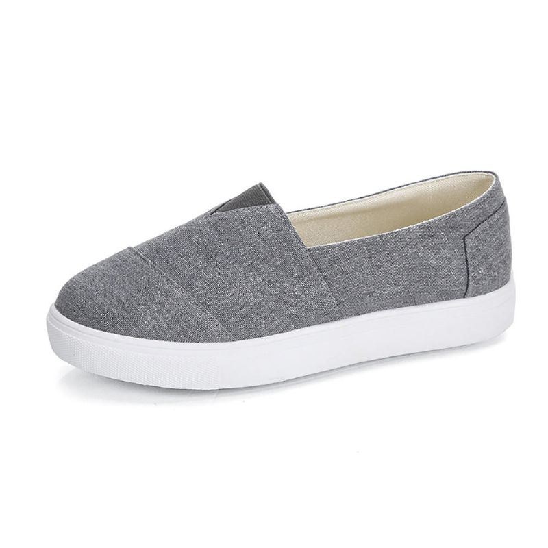 Stor Størrelse Kvinder Casual Solid Color Slip On Loafers