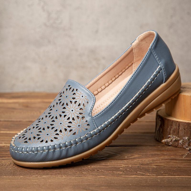 Women Floewrs Hollow Comfy Non-slip Casual Flat Loafers