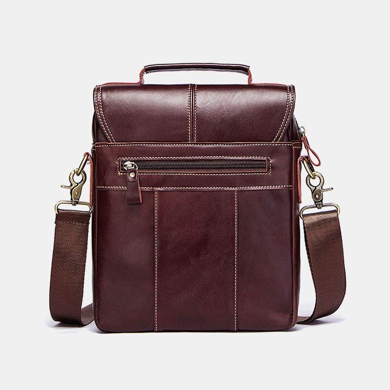 Ægte Læder Okselæder Til Mænd Retro Multi-lommer Multi-layer Crossbody Taske