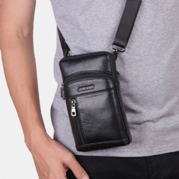 Ægte Læder Til Mænd 6.5 Tommer Retro Telefontaske Bæltetaske Crossbody Taske