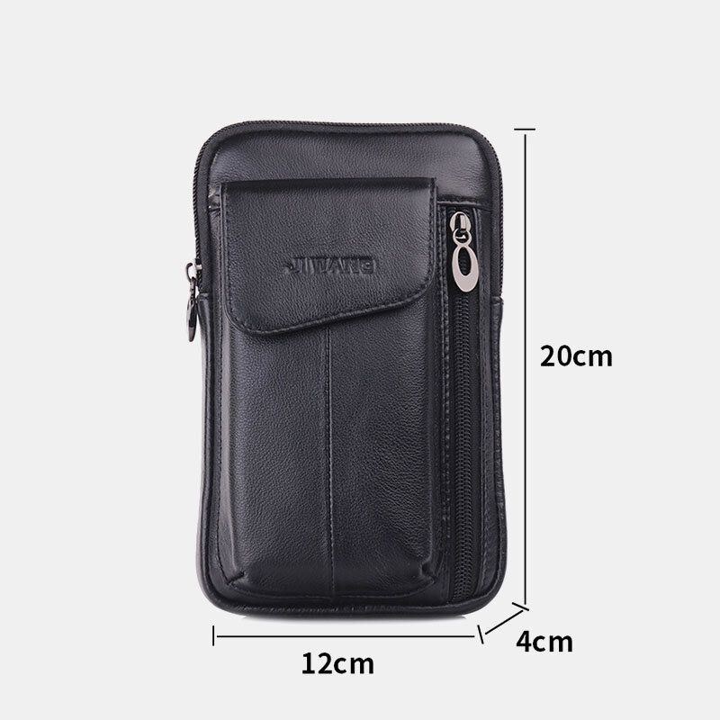 Ægte Læder Til Mænd 6.5 Tommer Telefontaske Taljetaske Bæltetaske Crossbody-taske