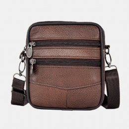 Ægte Læder Til Mænd Med Stor Kapacitet Business Multi-carry Crossbody-taske