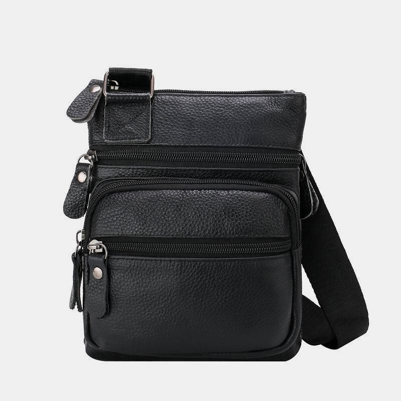 Ægte Læder Til Mænd Med Stor Kapacitet Vandtæt Slidstærk Crossbody Taske