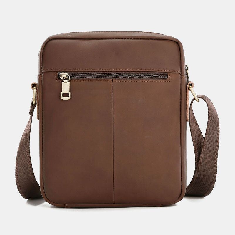 Ægte Læder Til Mænd Med Stor Kapacitet Vintage Afslappet 6.5 Tommer Telefontaske Crossbody Taske Skuldertaske Messenger Briefcase