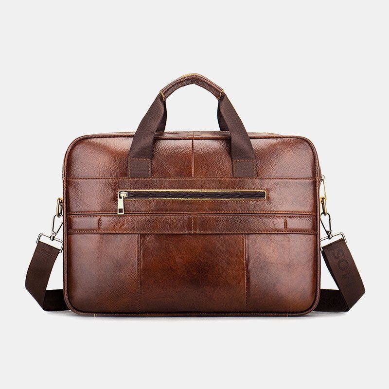 Ægte Læder Til Mænd Retro Business Multi-funktion 13 Tommer Bærbar Taske Håndtaske Briefcase Crossbody Taske