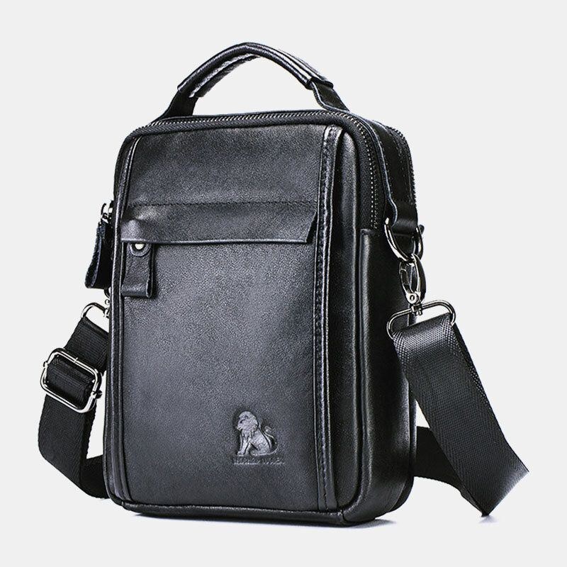 Ægte Læder Til Mænd Retro Business Small Kohud Læder Skuldertaske Crossbody Taske