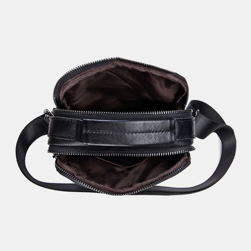 Ægte Læder Til Mænd Retro Business Small Kohud Læder Skuldertaske Crossbody Taske