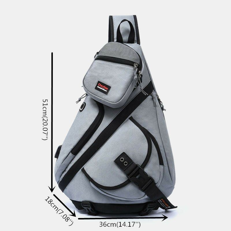 Herre 2 Stk Usb-opladningsøretelefoner Stor Kapacitet Multifunktion Vandtæt Crossbody-taske Brysttaske Sling Bag