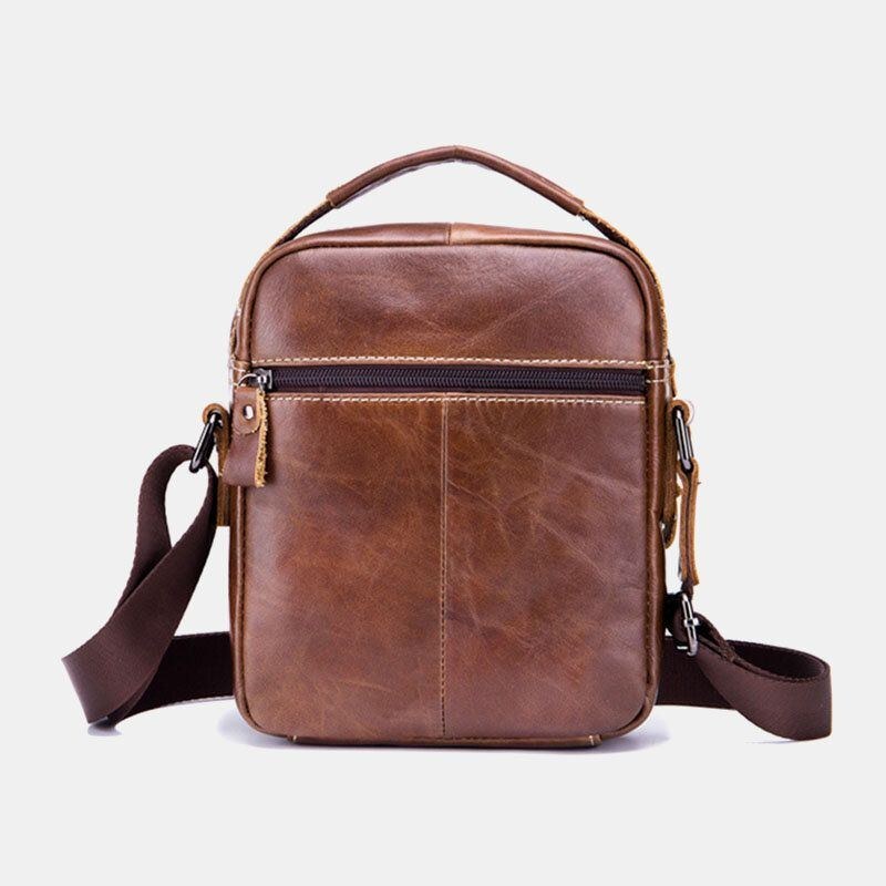 Herre Ægte Læder Anti-tyveri Multi-layers Casual Crossbody Taske Skuldertaske