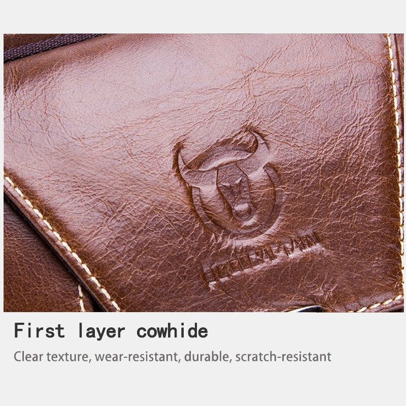 Herre Ægte Læder Anti-tyveri Multi-layers Casual Crossbody Taske Skuldertaske