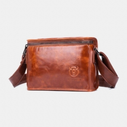 Herre Ægte Læder Anti-tyveri Slidfast 7.9 Tommer Ipad Vintage Firkantet Taske Crossbody Taske Skuldertaske