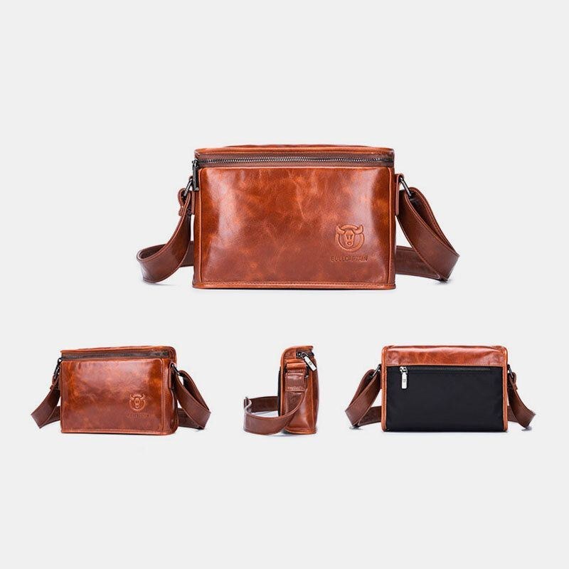 Herre Ægte Læder Anti-tyveri Slidfast 7.9 Tommer Ipad Vintage Firkantet Taske Crossbody Taske Skuldertaske