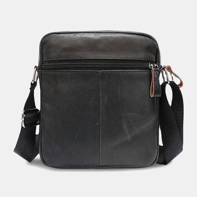 Herre Ægte Læder Casual Slidbestandig Multi-lags Sport Crossbody Taske Skuldertaske