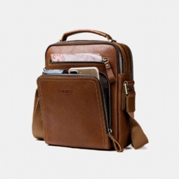 Herre Ægte Læder Mode Skuldertaske Crossbody Taske Business Taske