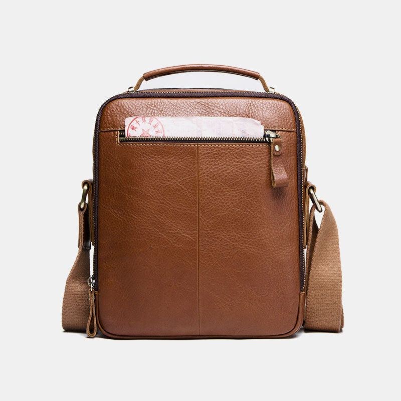 Herre Ægte Læder Mode Skuldertaske Crossbody Taske Business Taske