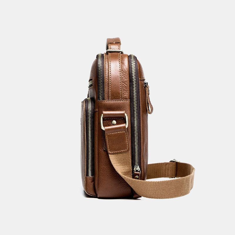 Herre Ægte Læder Mode Skuldertaske Crossbody Taske Business Taske