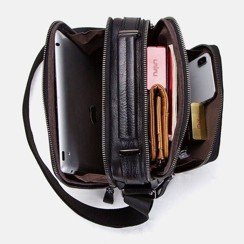 Herre Ægte Læder Mode Skuldertaske Crossbody Taske Business Taske