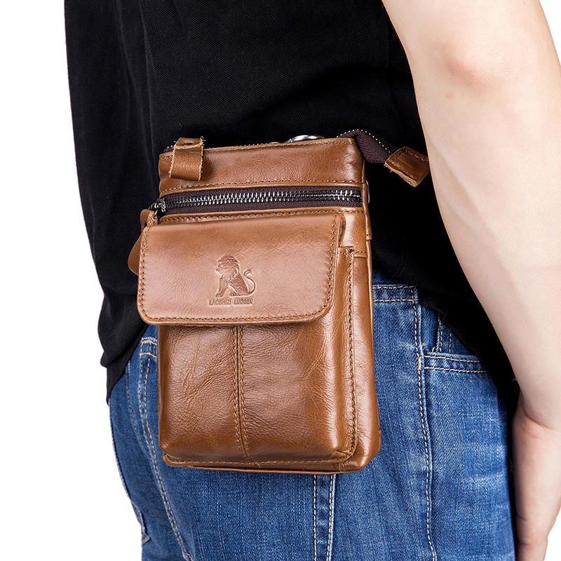 Herre Ægte Læder Multi-carry Crossbody Taske Kohud Taske