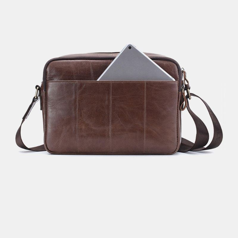 Herre Ægte Læder Multi-layer Lille Telefontaske Crossbody Ba