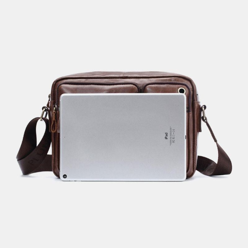 Herre Ægte Læder Multi-layer Lille Telefontaske Crossbody Ba