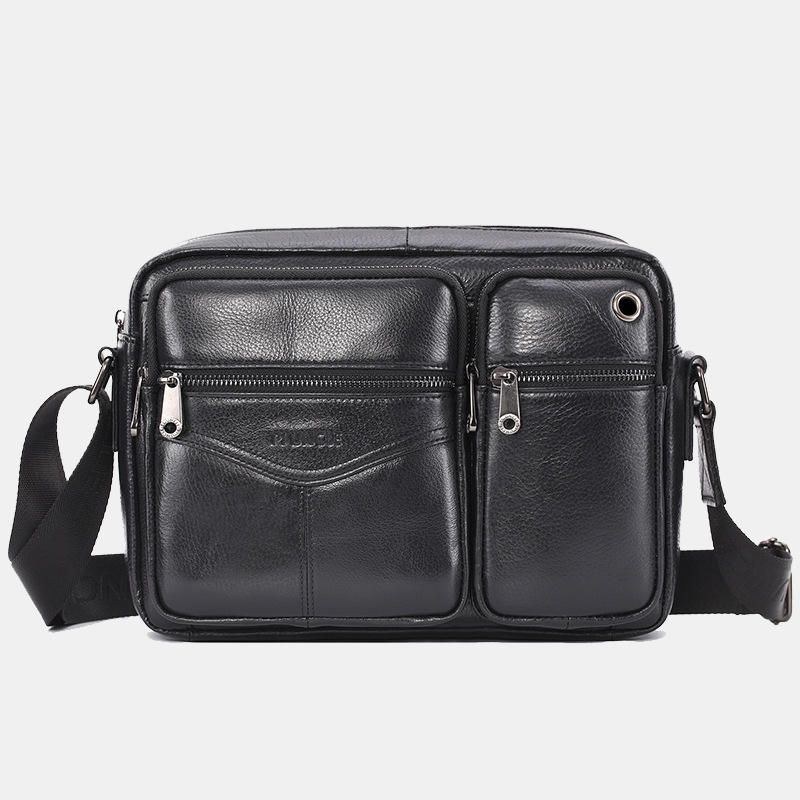 Herre Ægte Læder Multi-layer Lille Telefontaske Crossbody Ba