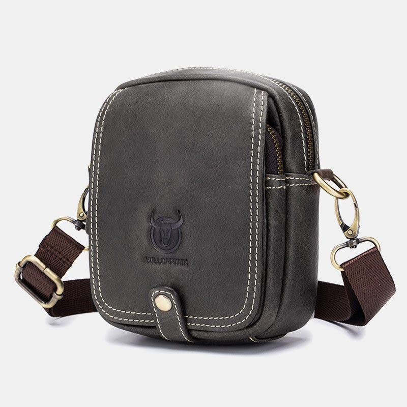 Herre Ægte Læder Multi-layers Casual Crossbody Taske Skuldertaske