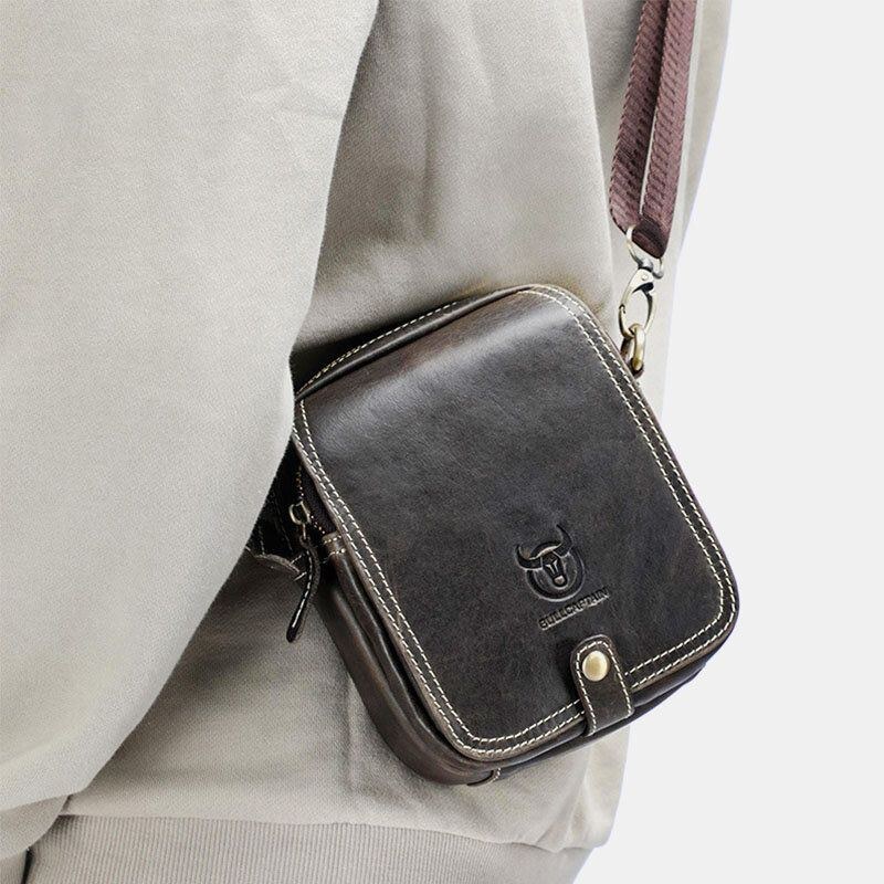 Herre Ægte Læder Multi-layers Casual Crossbody Taske Skuldertaske