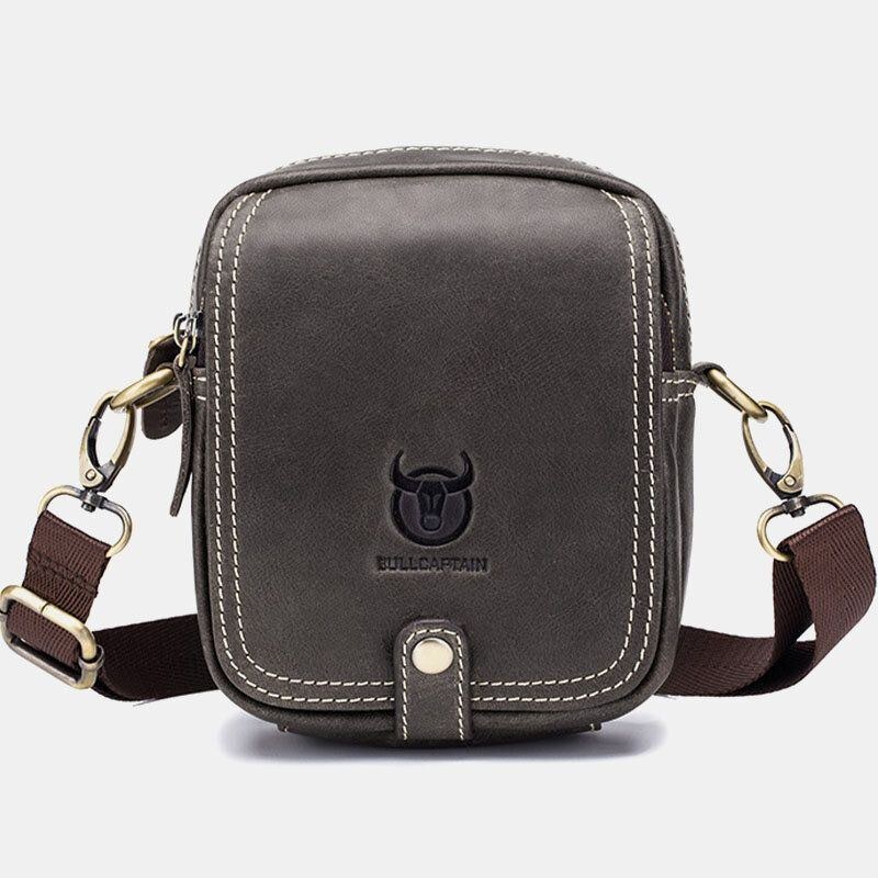 Herre Ægte Læder Multi-layers Casual Crossbody Taske Skuldertaske