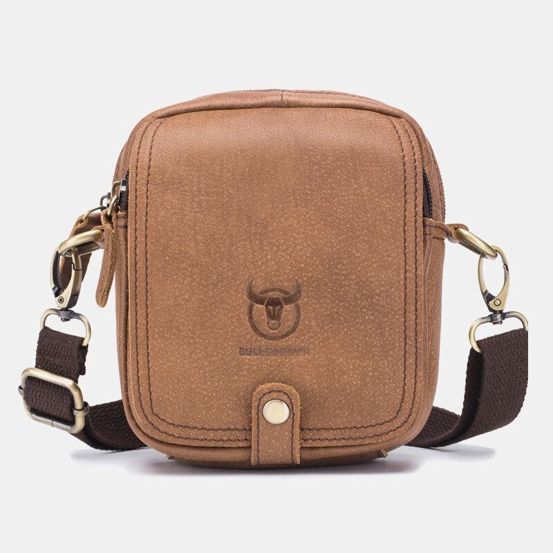 Herre Ægte Læder Multi-layers Casual Crossbody Taske Skuldertaske