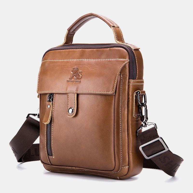 Herre Ægte Læder Multi-lomme Vandtæt Vintage Håndtaske Crossbody Taske Skuldertaske