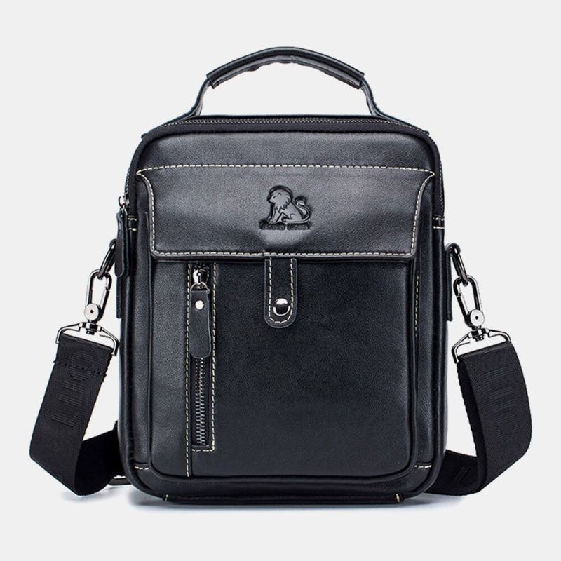 Herre Ægte Læder Multi-lomme Vandtæt Vintage Håndtaske Crossbody Taske Skuldertaske