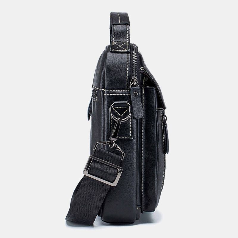 Herre Ægte Læder Multi-lomme Vandtæt Vintage Håndtaske Crossbody Taske Skuldertaske