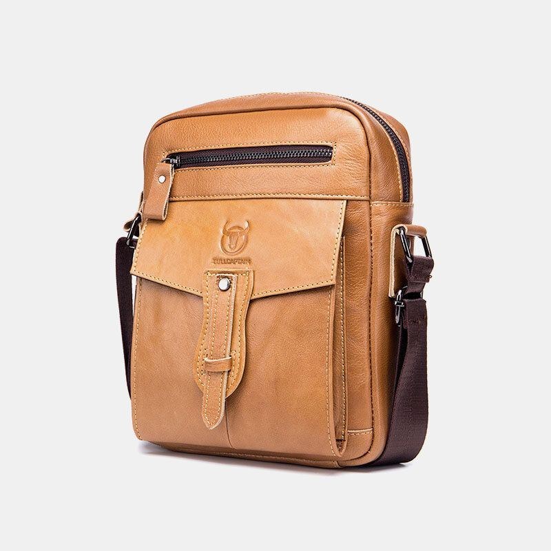 Herre Ægte Læder Multi-pocket Anti-tyveri Crossbody Taske Skuldertaske