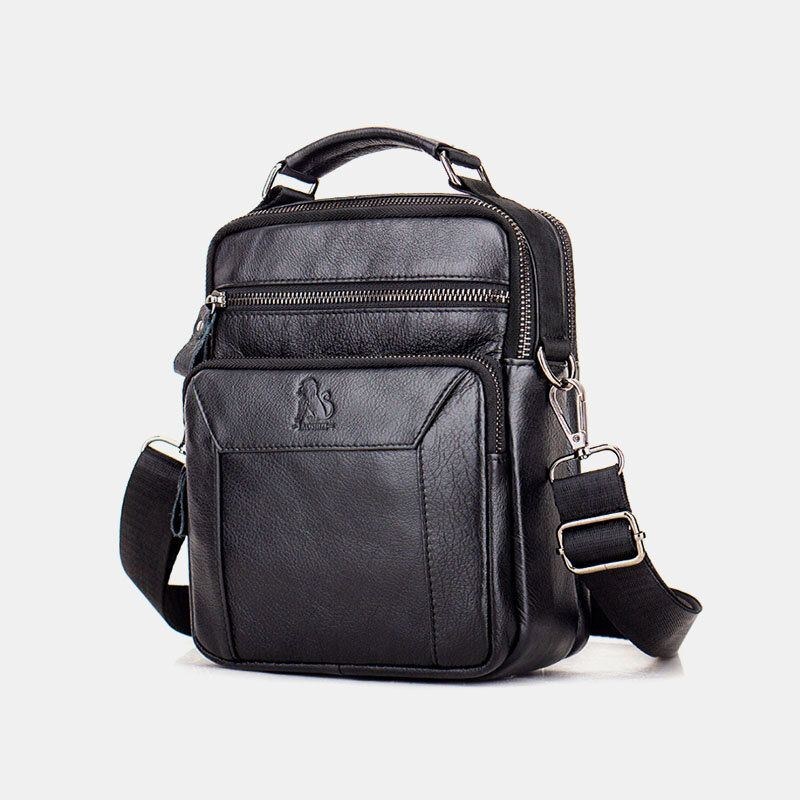 Herre Ægte Læder Multi-pocket Multifunktion Crossbody Taske Håndtaske Sling Bag