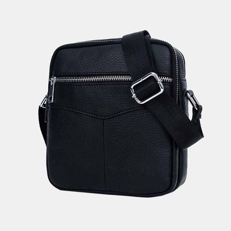 Herre Ægte Læder Multifunktion Vandtæt Tyverisikring Telefontaske Crossbody Taske Skuldertaske