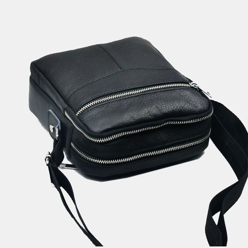 Herre Ægte Læder Multifunktion Vandtæt Tyverisikring Telefontaske Crossbody Taske Skuldertaske