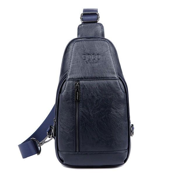 Herre Ægte Læder Multifunktionel Brysttaske Fritid Udendørs Sport Crossbody Taske Skuldertaske