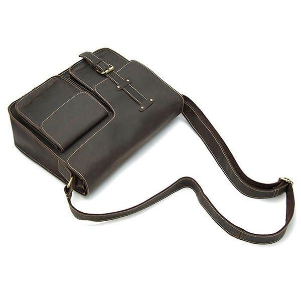 Herre Ægte Læder Multifunktionel Minimalistisk Retro Skulder Crossbody Taske