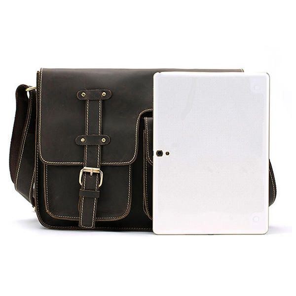 Herre Ægte Læder Multifunktionel Minimalistisk Retro Skulder Crossbody Taske