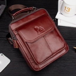 Herre Ægte Læder Retro Business Læder Skuldertaske Crossbody Taske