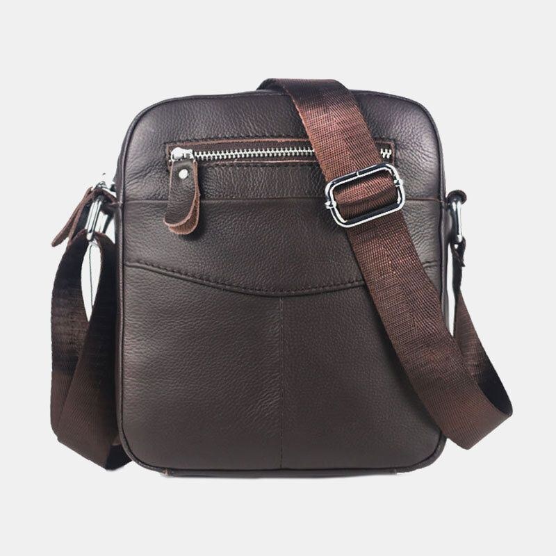 Herre Ægte Læder Vandtæt Multifunktion Multi-lags Crossbody Taske Skuldertaske