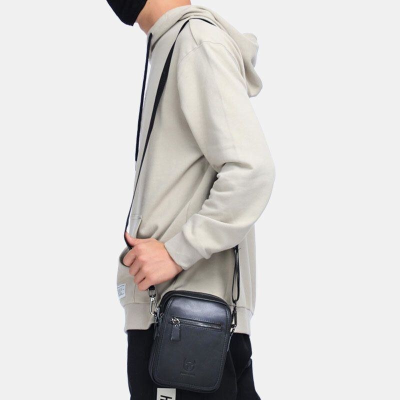 Herre Ægte Læder Vandtæt Multifunktion Multi-layer Crossbody Taske Skuldertaske