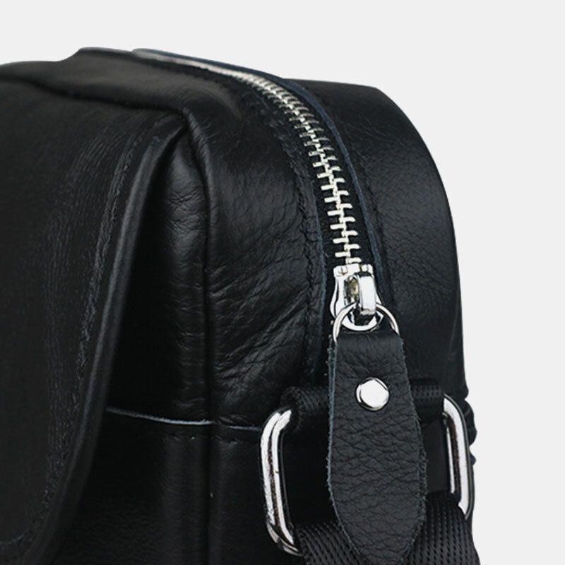 Herre Ægte Læder Vandtæt Multifunktions Tyverisikring Casual Crossbody Taske Skuldertaske