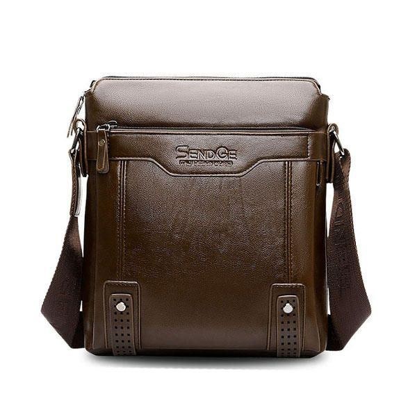 Herre Business Messenger Bag Solid Crossbody Skuldertaske