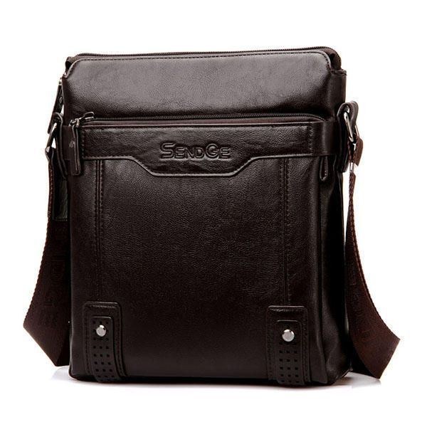 Herre Business Messenger Bag Solid Crossbody Skuldertaske