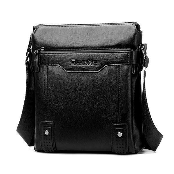 Herre Business Messenger Bag Solid Crossbody Skuldertaske