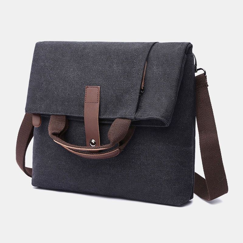 Herre Canvas Anti-tyveri Vandafvisende Vintage Messenger Bag Skuldertaske Crossbody Bag Håndtaske