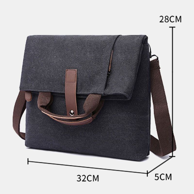 Herre Canvas Anti-tyveri Vandafvisende Vintage Messenger Bag Skuldertaske Crossbody Bag Håndtaske