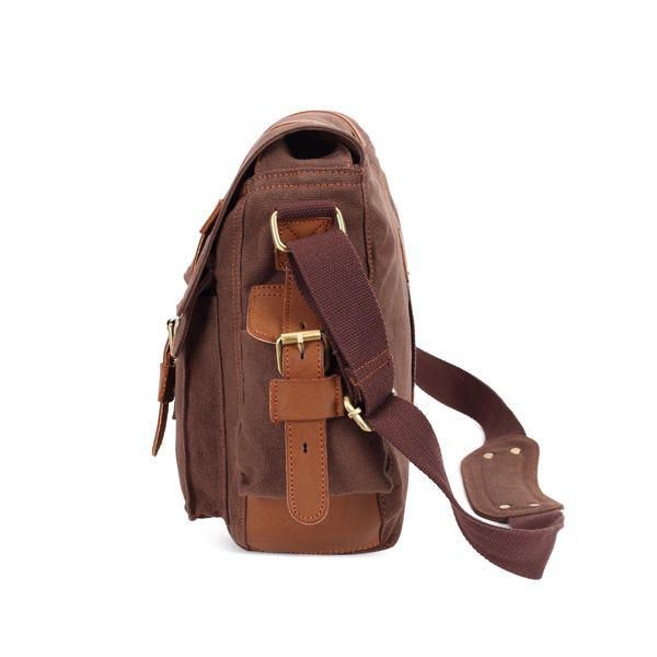 Herre Canvas Microfibric Læder Casual Outdoor Messenger Skulder Crossbody Taske