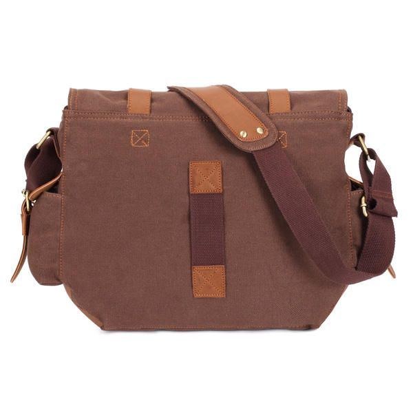 Herre Canvas Microfibric Læder Casual Outdoor Messenger Skulder Crossbody Taske